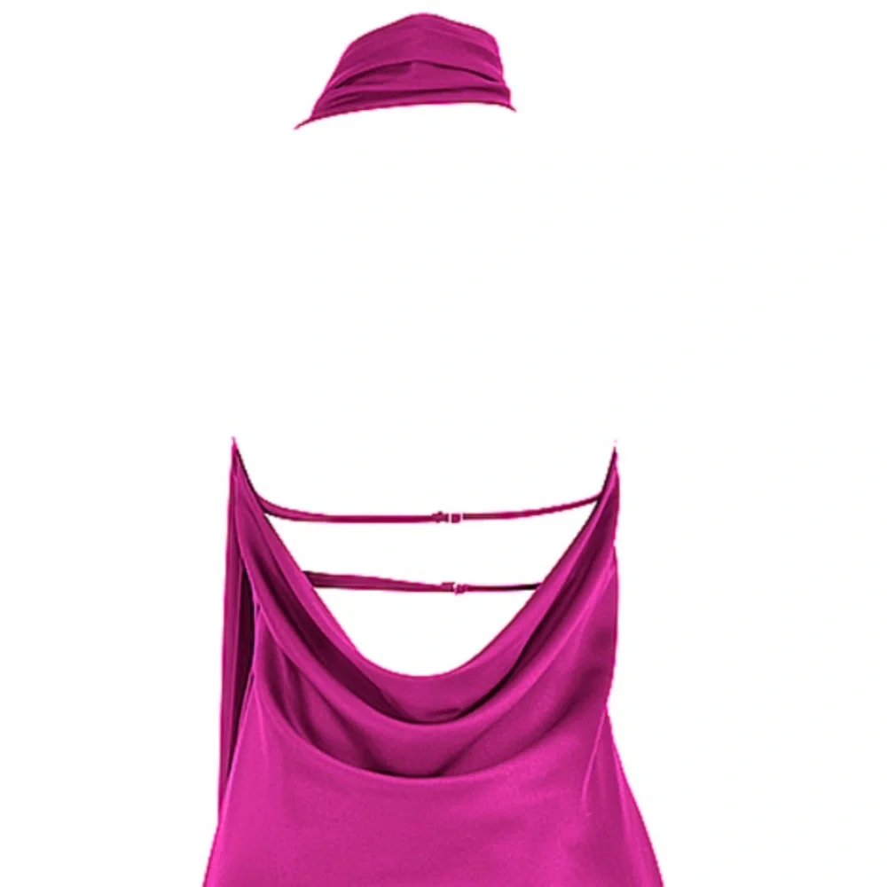 💖 HOUSE OF CB HOT PINK WRAP NECK DRESS 💖 - Picture 11 of 15